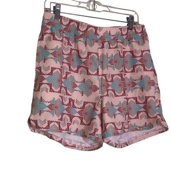 LIV OUTDOOR Minerva Printed Pale Dogwood Geo Pull-On Active Shorts Size Medium - Picture 2 of 15